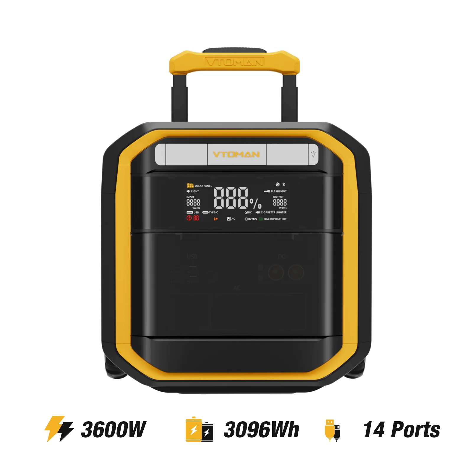 VTOMAN FlashSpeed Pro 3600 with 200W Pro Solar Panel - Image 3